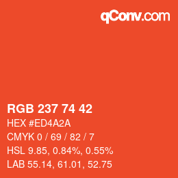 カラーコード: RGB 237 74 42 | qconv.com