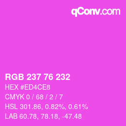 Color code: RGB 237 76 232 | qconv.com