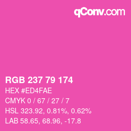 カラーコード: RGB 237 79 174 | qconv.com
