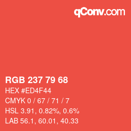 Color code: RGB 237 79 68 | qconv.com