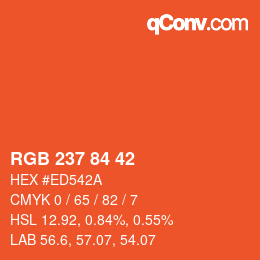 カラーコード: RGB 237 84 42 | qconv.com