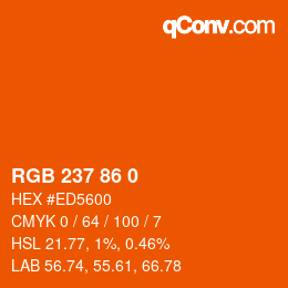 Código de color: RGB 237 86 0 | qconv.com