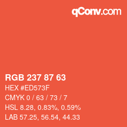 Color code: RGB 237 87 63 | qconv.com