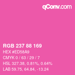 Color code: RGB 237 88 169 | qconv.com