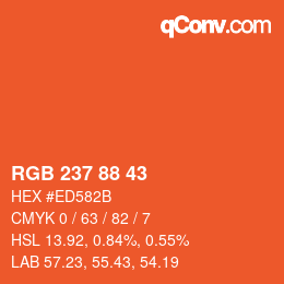 Farbcode: RGB 237 88 43 | qconv.com
