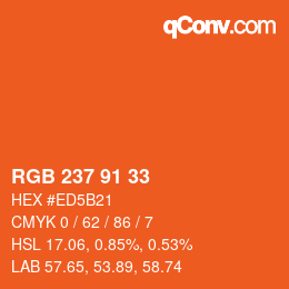 Color code: RGB 237 91 33 | qconv.com