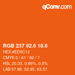 カラーコード: RGB 237 92.6 18.6 | qconv.com