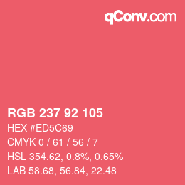 Color code: RGB 237 92 105 | qconv.com