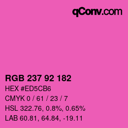 Color code: RGB 237 92 182 | qconv.com