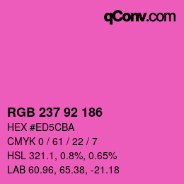 Color code: RGB 237 92 186 | qconv.com