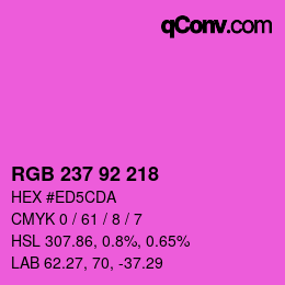 カラーコード: RGB 237 92 218 | qconv.com