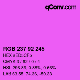 颜色代码: RGB 237 92 245 | qconv.com