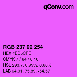 Color code: RGB 237 92 254 | qconv.com