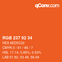 カラーコード: RGB 237 92 34 | qconv.com