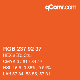 カラーコード: RGB 237 92 37 | qconv.com