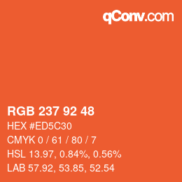 颜色代码: RGB 237 92 48 | qconv.com