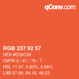カラーコード: RGB 237 92 57 | qconv.com