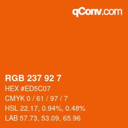カラーコード: RGB 237 92 7 | qconv.com
