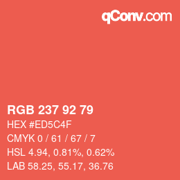 カラーコード: RGB 237 92 79 | qconv.com