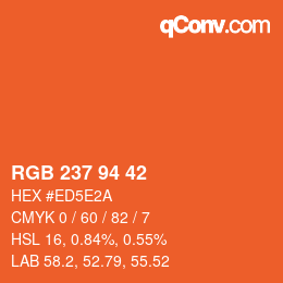 カラーコード: RGB 237 94 42 | qconv.com