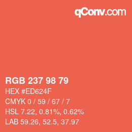 Farbcode: RGB 237 98 79 | qconv.com