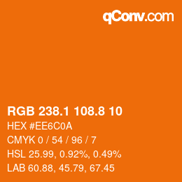 Color code: RGB 238.1 108.8 10 | qconv.com