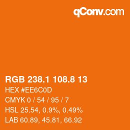 Color code: RGB 238.1 108.8 13 | qconv.com
