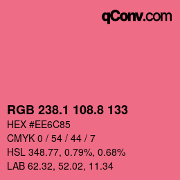 カラーコード: RGB 238.1 108.8 133 | qconv.com