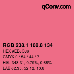カラーコード: RGB 238.1 108.8 134 | qconv.com