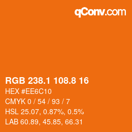 Color code: RGB 238.1 108.8 16 | qconv.com