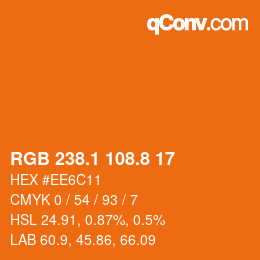Color code: RGB 238.1 108.8 17 | qconv.com