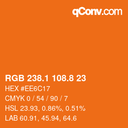 Color code: RGB 238.1 108.8 23 | qconv.com