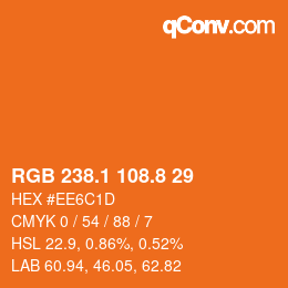 Color code: RGB 238.1 108.8 29 | qconv.com