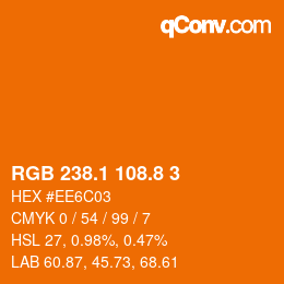 Color code: RGB 238.1 108.8 3 | qconv.com