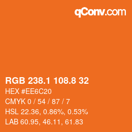 Color code: RGB 238.1 108.8 32 | qconv.com