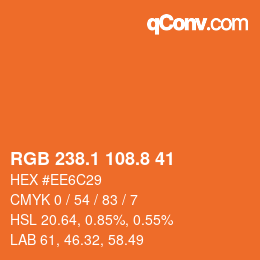 Color code: RGB 238.1 108.8 41 | qconv.com