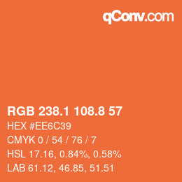 Color code: RGB 238.1 108.8 57 | qconv.com