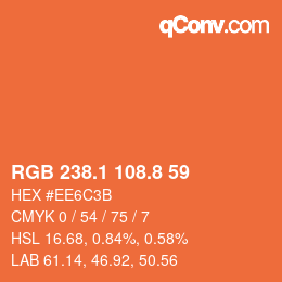 Color code: RGB 238.1 108.8 59 | qconv.com