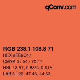 Color code: RGB 238.1 108.8 71 | qconv.com