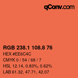 カラーコード: RGB 238.1 108.8 76 | qconv.com