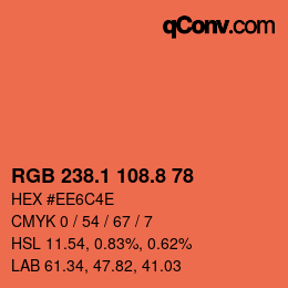 カラーコード: RGB 238.1 108.8 78 | qconv.com