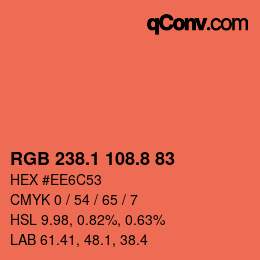 カラーコード: RGB 238.1 108.8 83 | qconv.com