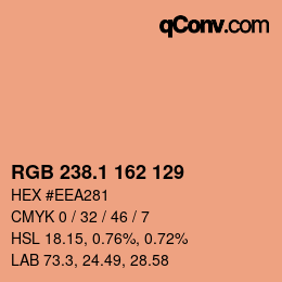 カラーコード: RGB 238.1 162 129 | qconv.com