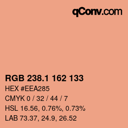 カラーコード: RGB 238.1 162 133 | qconv.com