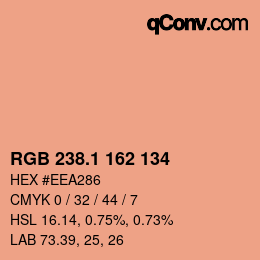 カラーコード: RGB 238.1 162 134 | qconv.com