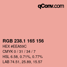 カラーコード: RGB 238.1 165 156 | qconv.com