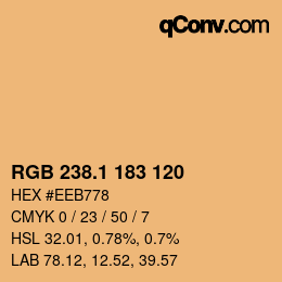 カラーコード: RGB 238.1 183 120 | qconv.com