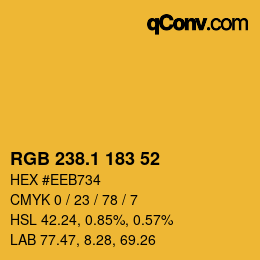カラーコード: RGB 238.1 183 52 | qconv.com
