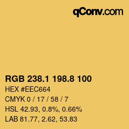 カラーコード: RGB 238.1 198.8 100 | qconv.com