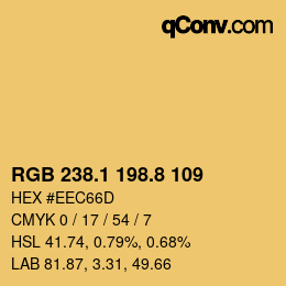 Color code: RGB 238.1 198.8 109 | qconv.com